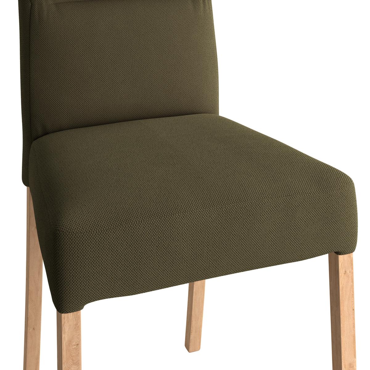 Vierfußstuhl Emma Ii Webstoff Moosgrün, B: 43 Cm - Eichefarben/Grün, KONVENTIONELL, Holz/Textil (43/91/58cm)