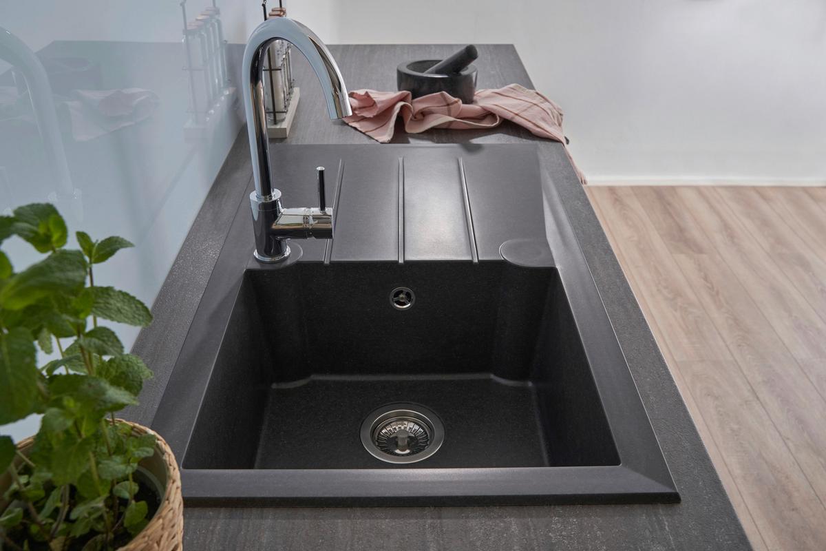 Spüle Respekta Spüle Alineo 81x50 - Schwarz, Trend, Stein (81/21/50cm) - Respekta