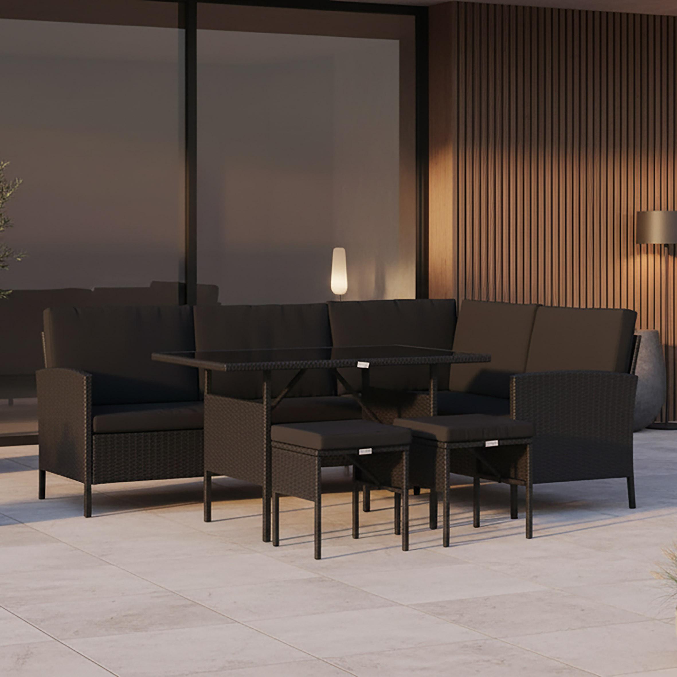 Gartenmöbel Set 4-Tlg Knock Kunststoff mit Kissen