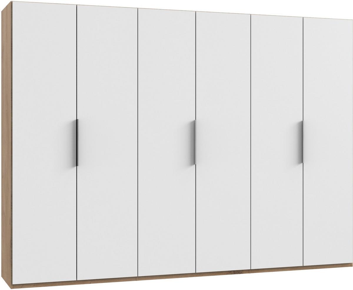 Drehtürenschrank B: 300 Cm Level, Weiß/eiche Dekor - Eichefarben/Weiß, MODERN, Holzwerkstoff (300/216/58cm) - MID.YOU