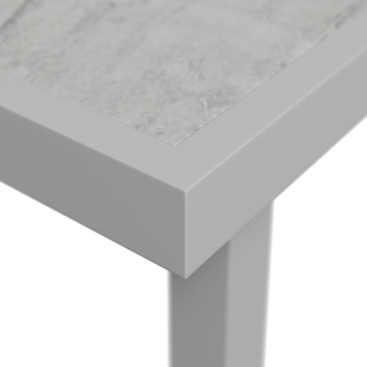 Gartentisch Palma - Grauweiß, MODERN, Glas/Metall (130/35/70cm) - Beldano