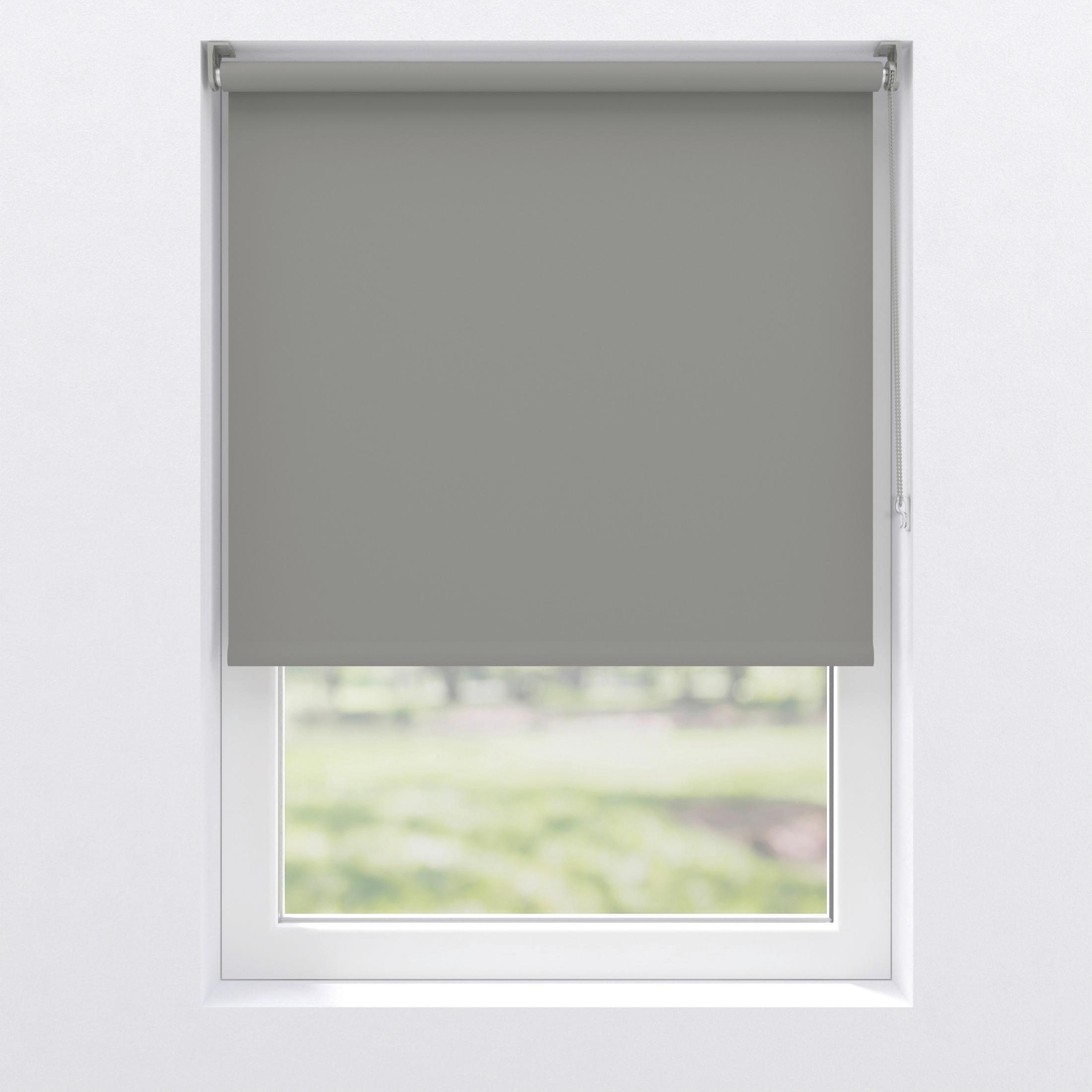 Verdunkelungsrollo 100x150 cm mit Kettenzug - Hellgrau/Grau, Basics, Kunststoff (100/150cm)