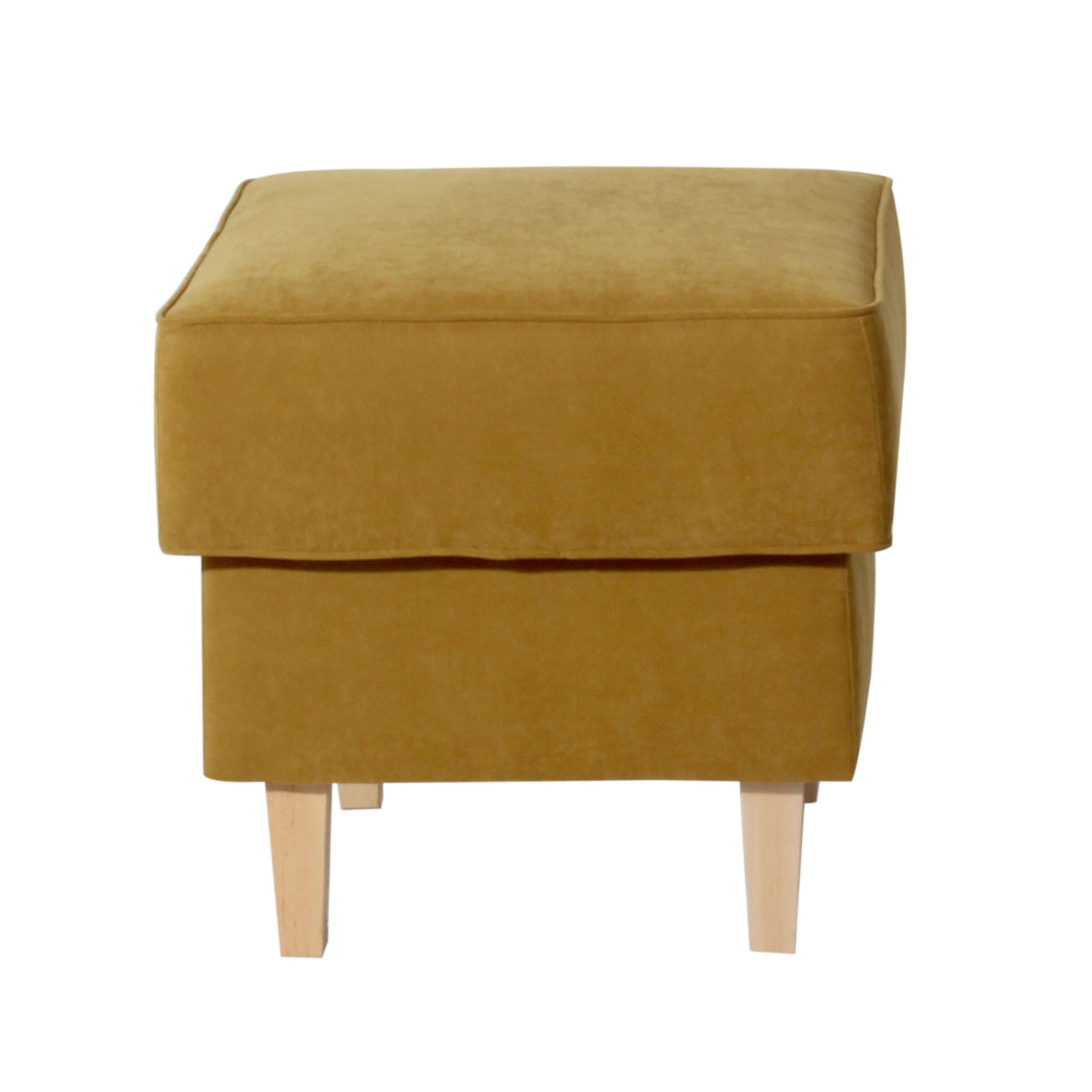 Hocker Lorris - Gelb/Buchefarben, Design, Textil (53/45/53cm) - Max Winzer