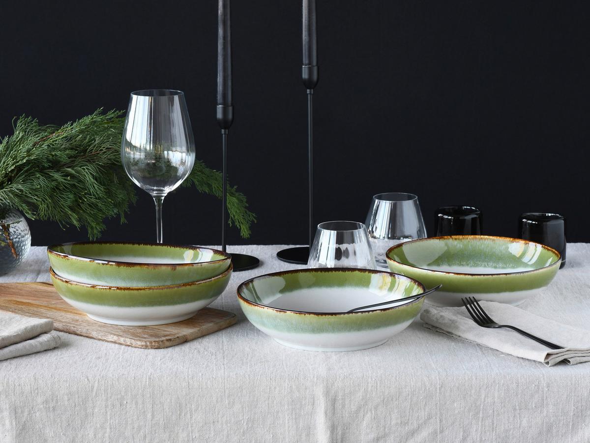 Misa CASCADE - zelená, Modern, keramika (22,5/6cm) - Creatable