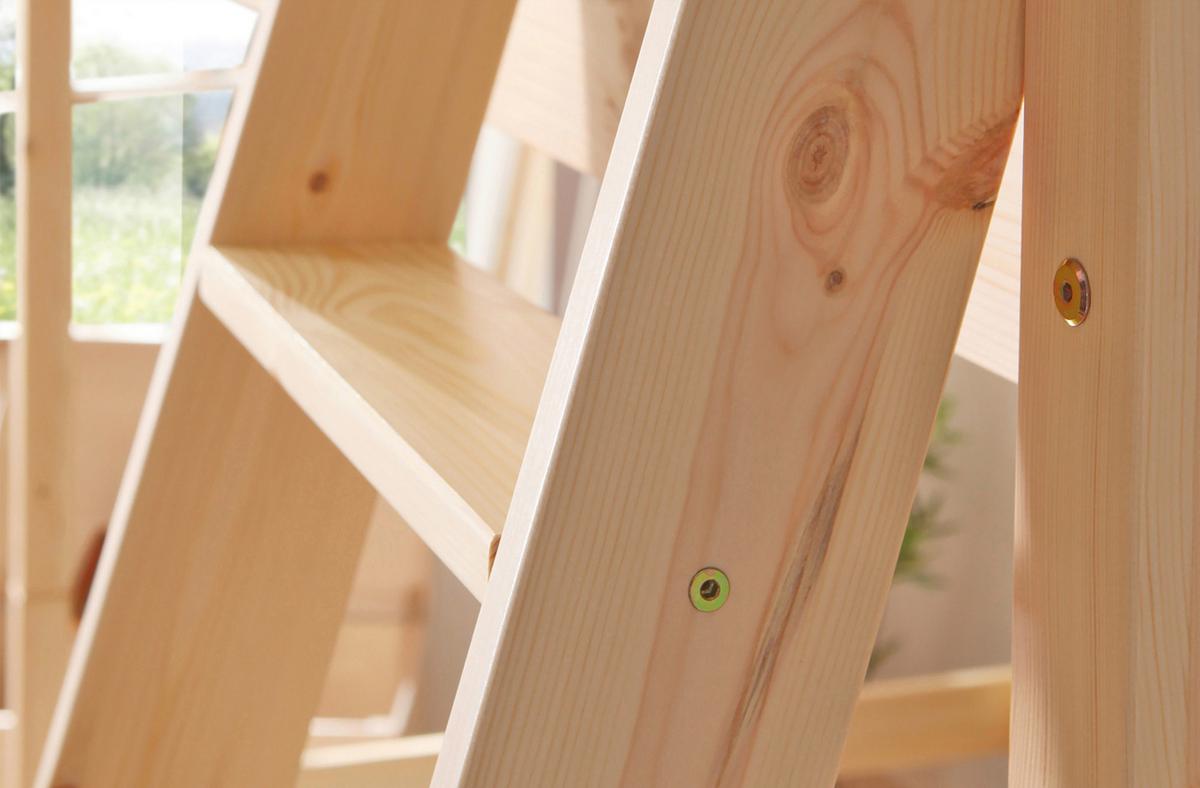 Hochbett Matthias B: 90 Cm Kiefer Massiv Natur - Kieferfarben, Basics, Holz (90/200cm) - MID.YOU