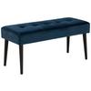 Garderobenbank Glory B: 95 Cm Gepolstert Samt Marineblau - Schwarz/Dunkelblau, Trend, Textil/Metall (95/45/38cm) - Livetastic