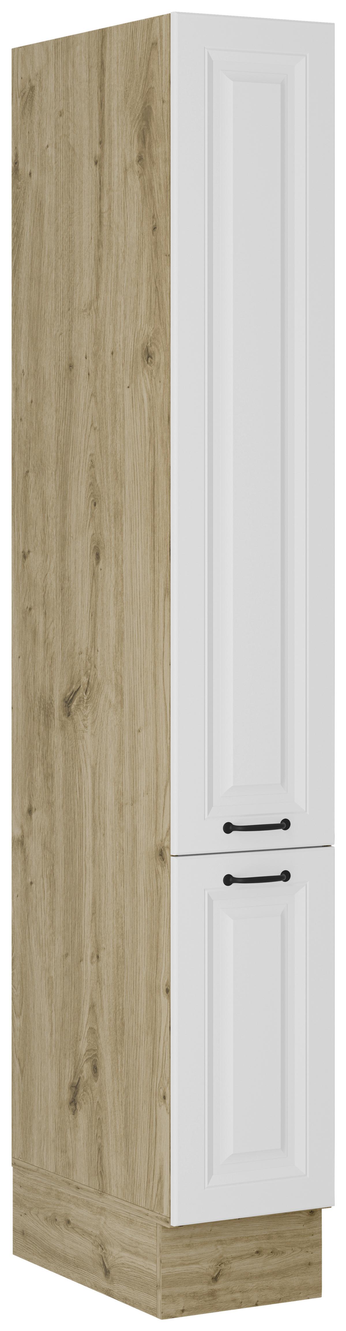 Apothekerschrank Stina Eiche Dekor/weiß B: 30cm - Weiß/Eiche Artisan, ROMANTIK / LANDHAUS, Holzwerkstoff (30/205/57cm) - Livetastic