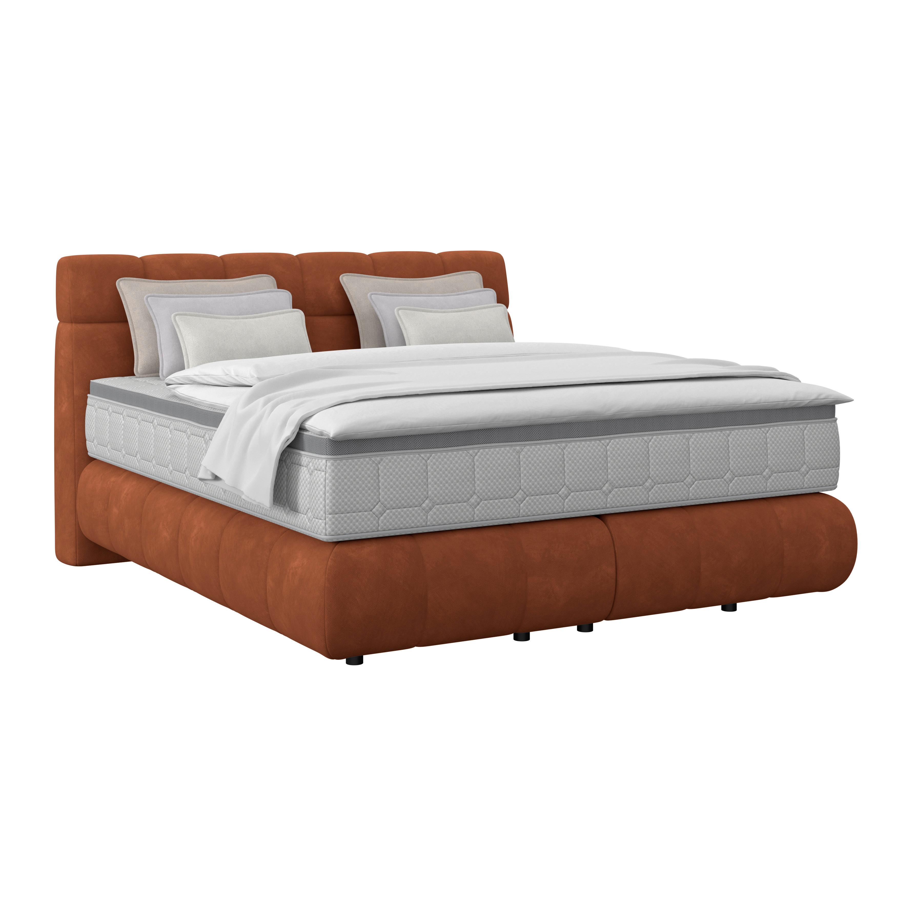 Boxspringbett Nobu Rostfarben, LF: 180x200 cm