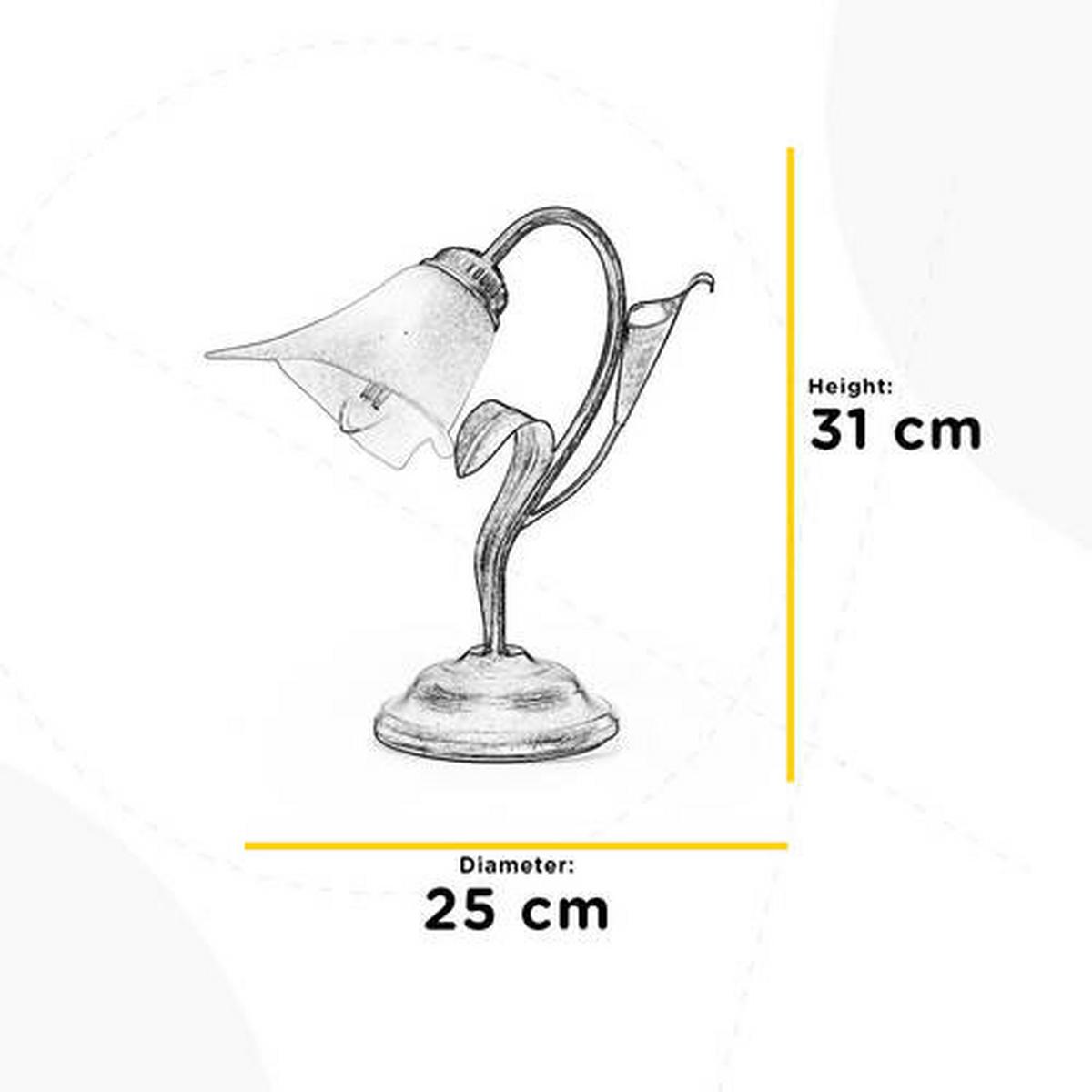 Tischleuchte 4722/L - Weiß, Natur, Metall (25/31cm)