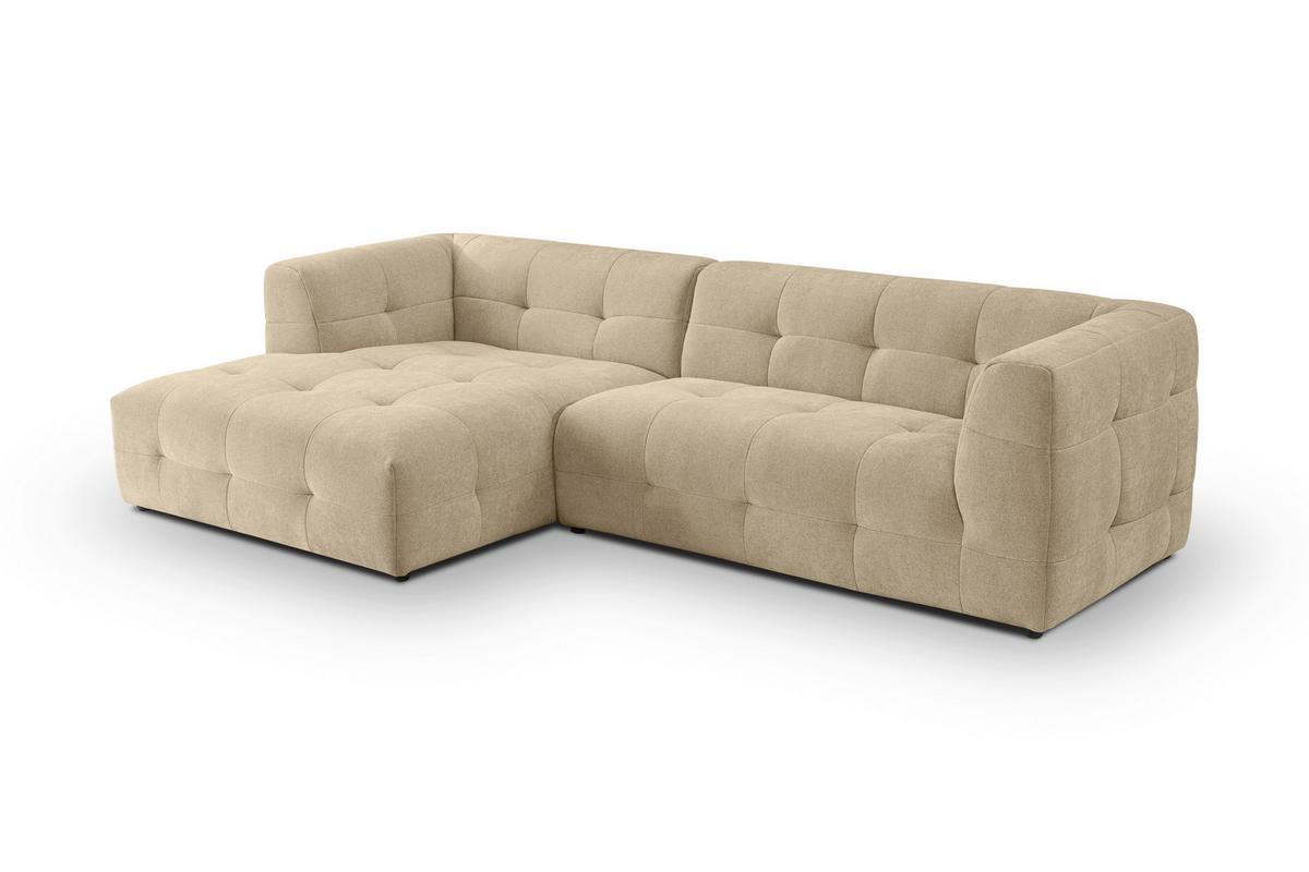 Ecksofa Tenso Beige S: 161x292cm - Beige/Schwarz, Basics, Holz/Textil (161/292cm) - MID.YOU