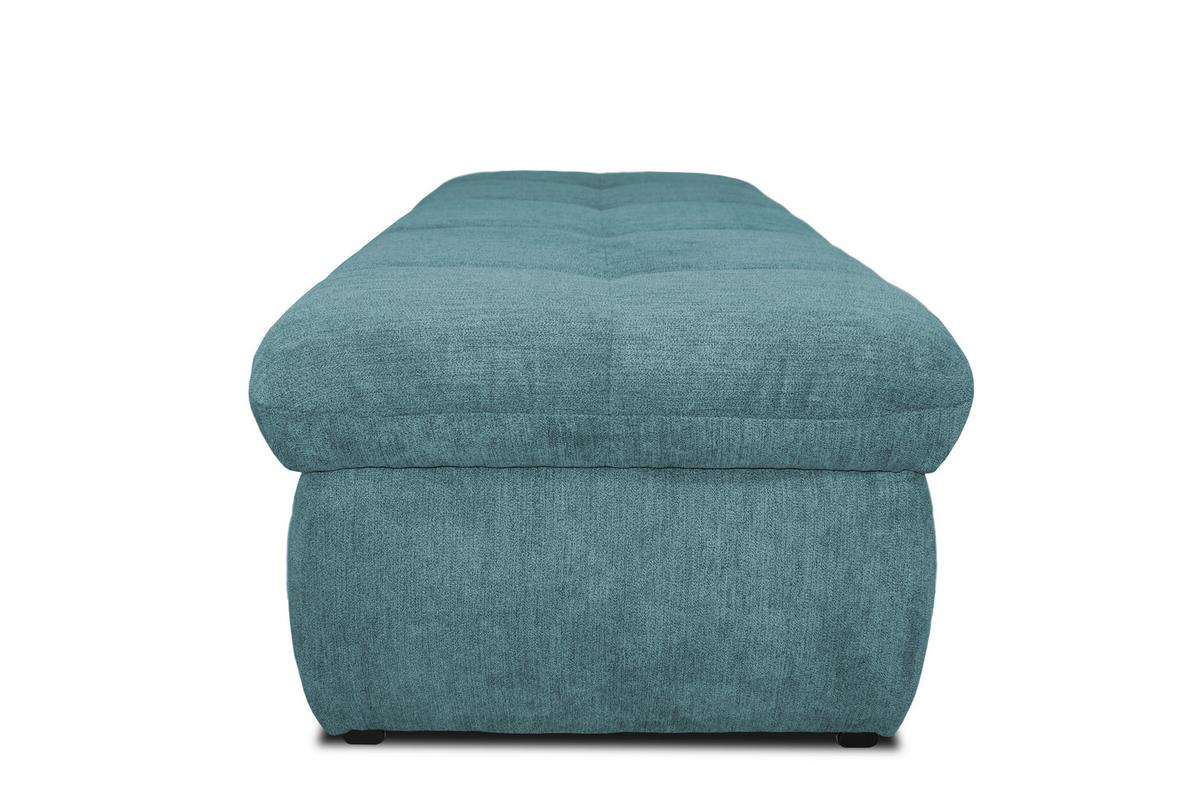 Hockerbank Moric Mikrofaser Petrol H: 43 cm inkl. Stauraum - Chromfarben/Petrol, KONVENTIONELL, Textil (136/43/64cm) - MID.YOU
