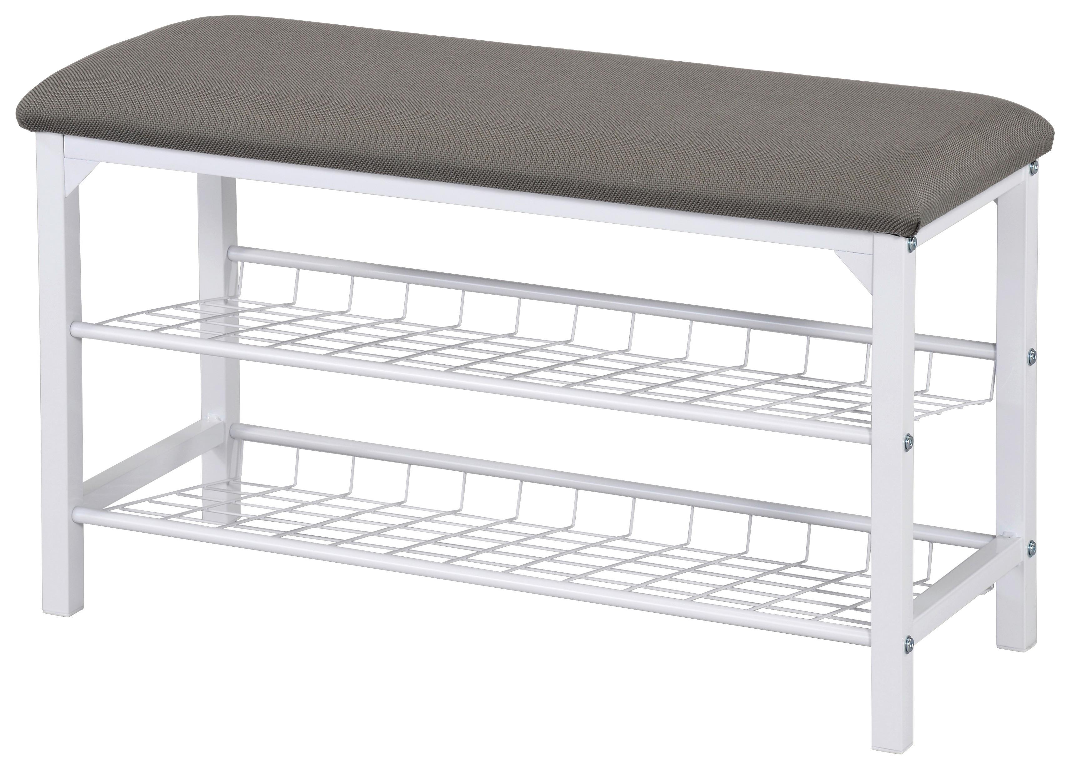 LAVICA DO PREDSIENE WINNY -BP- - sivá/biela, Modern, kov/textil (76/45/29cm)