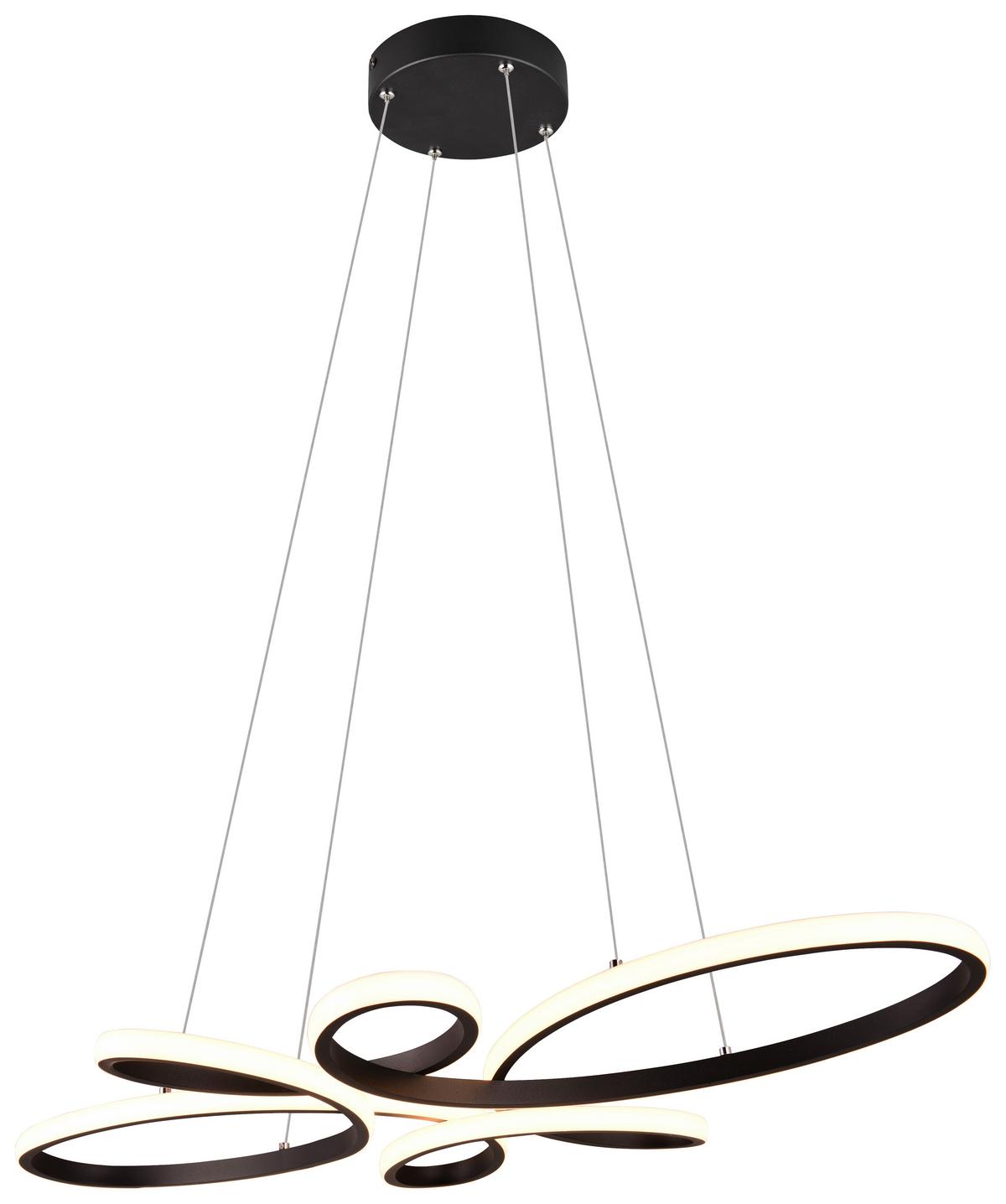Led Függőlámpa Basti - fekete, Modern, műanyag/fém (83/45,5/150cm) - Luca Bessoni