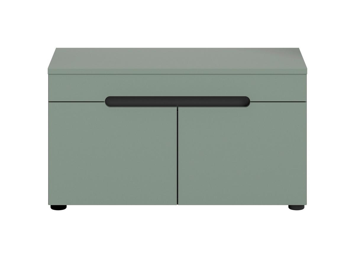 Garderobenbank Canu Grau/Grün B: 80 cm - Schwarz, Design, Holzwerkstoff (80/45/37cm) - Livetastic