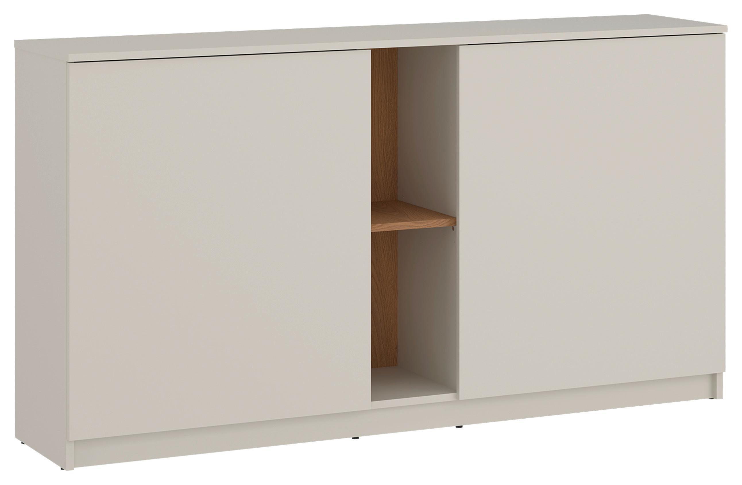 Komoda FANO š. 150 cm, dekor kašmír/dub - čierna/kašmírová, Modern, kompozitné drevo/plast (150/84,8/40cm) - Modern Living