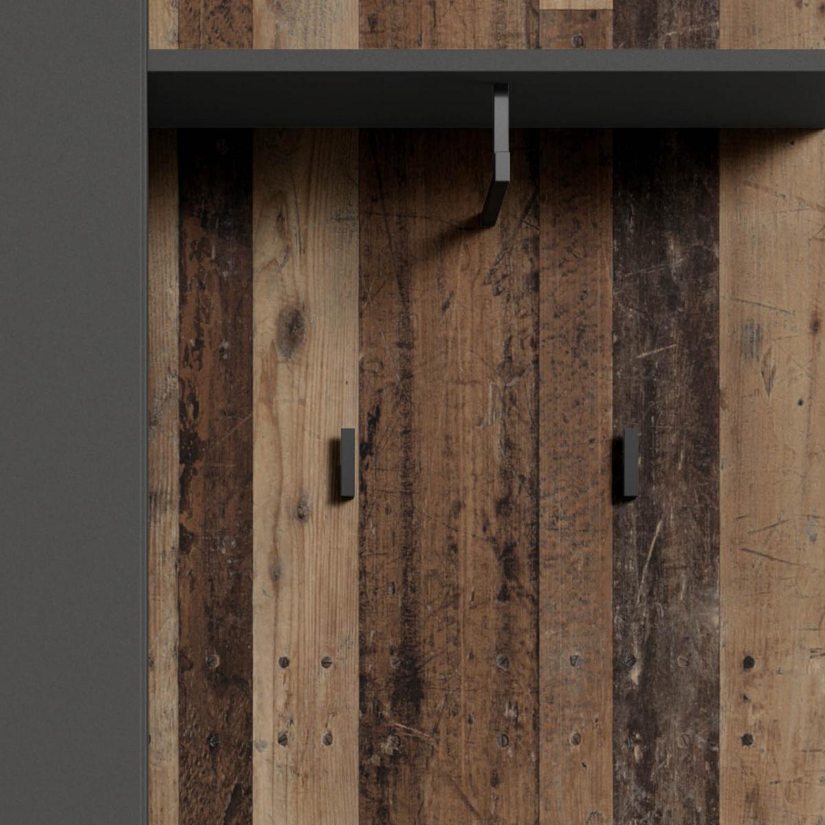 Garderobe Jakob Alteiche Dekor/anthrazit B: 97 Cm - Alteiche/Anthrazit, MODERN, Holzwerkstoff (97/195/30cm) - MID.YOU