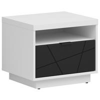 Nachtkästchen Schwarz/Weiß H: 42,5 cm Forn - Schwarz/Weiß, MODERN, Holzwerkstoff/Kunststoff (50/42,5/42,5cm) - MID.YOU