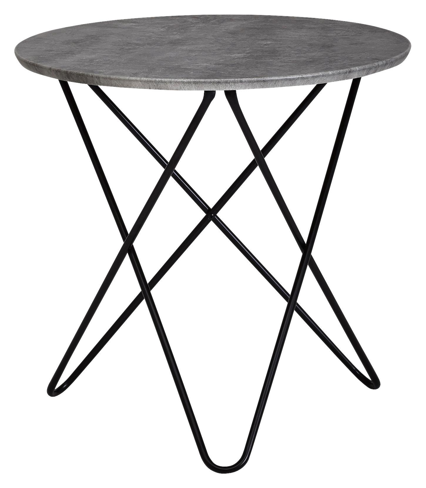 Príručný Stolík Sivý - čierna/sivá, Design, kov/kompozitné drevo (60/60/58,5cm) - MID.YOU