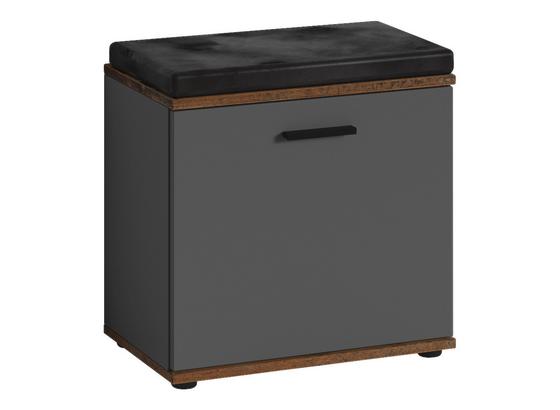 Garderobenbank Justus B: 48 cm Anthrazit - Anthrazit/Dunkelbraun, MODERN, Holzwerkstoff/Textil (48/49/28,5cm) - MID.YOU Garderobenbank Justus B: 48 cm Anthrazit - Anthrazit/Dunkelbraun, MODERN, Holzwerkstoff/Textil (48/49/28,5cm) - MID.YOU