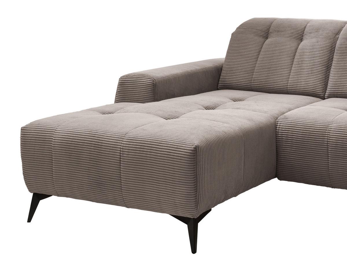 Ecksofa Mit Usb Anschluss Sano, Graubraun, S: 180x258 Cm - Graubraun/Schwarz, MODERN, Textil (180/258cm) - Livetastic