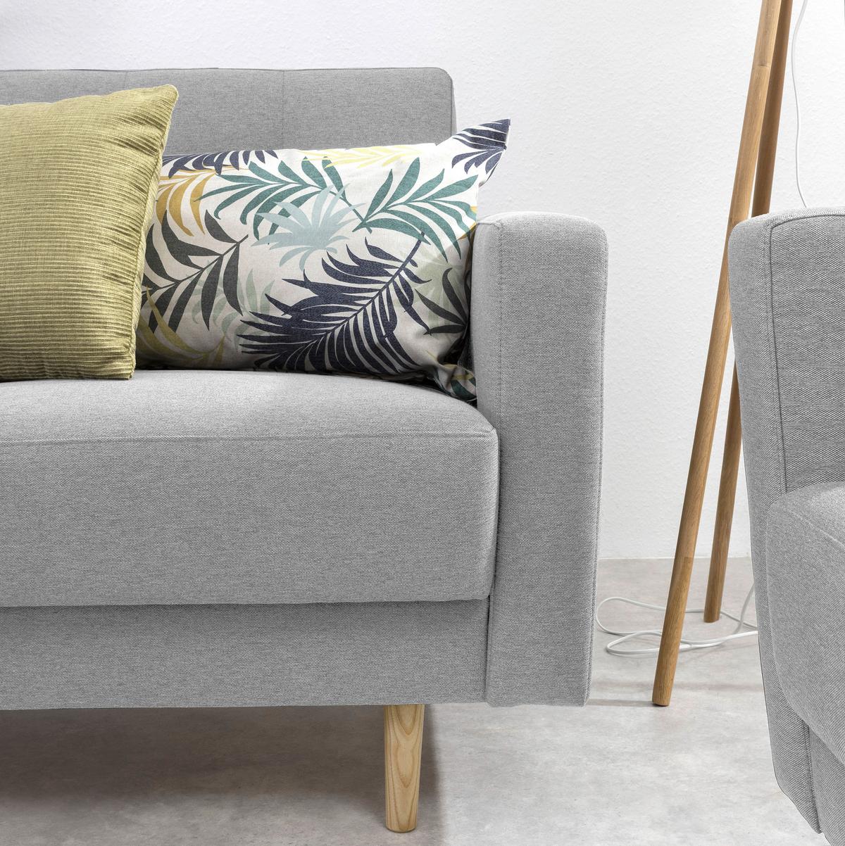 3-Sitzer-Sofa + Schlaffunktion Jasmin mit Armlehnen Hellgrau - Eschefarben/Hellgrau, MODERN, Textil (224/81/83cm) - Max Winzer
