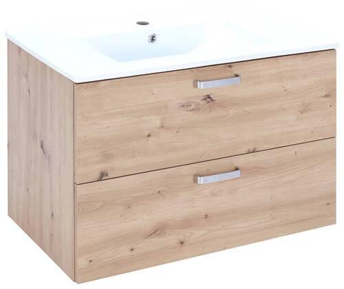 Waschbecken mit Unterschrank B: 81 cm Eiche Artisan