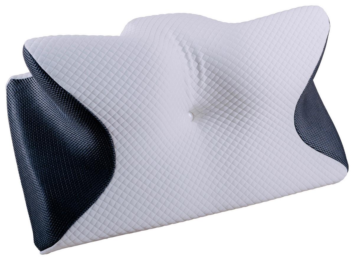 Ergonomický vankúš s pamäťou Naturtex - čierna/biela, Basics, textil/plast (61/34/12cm)