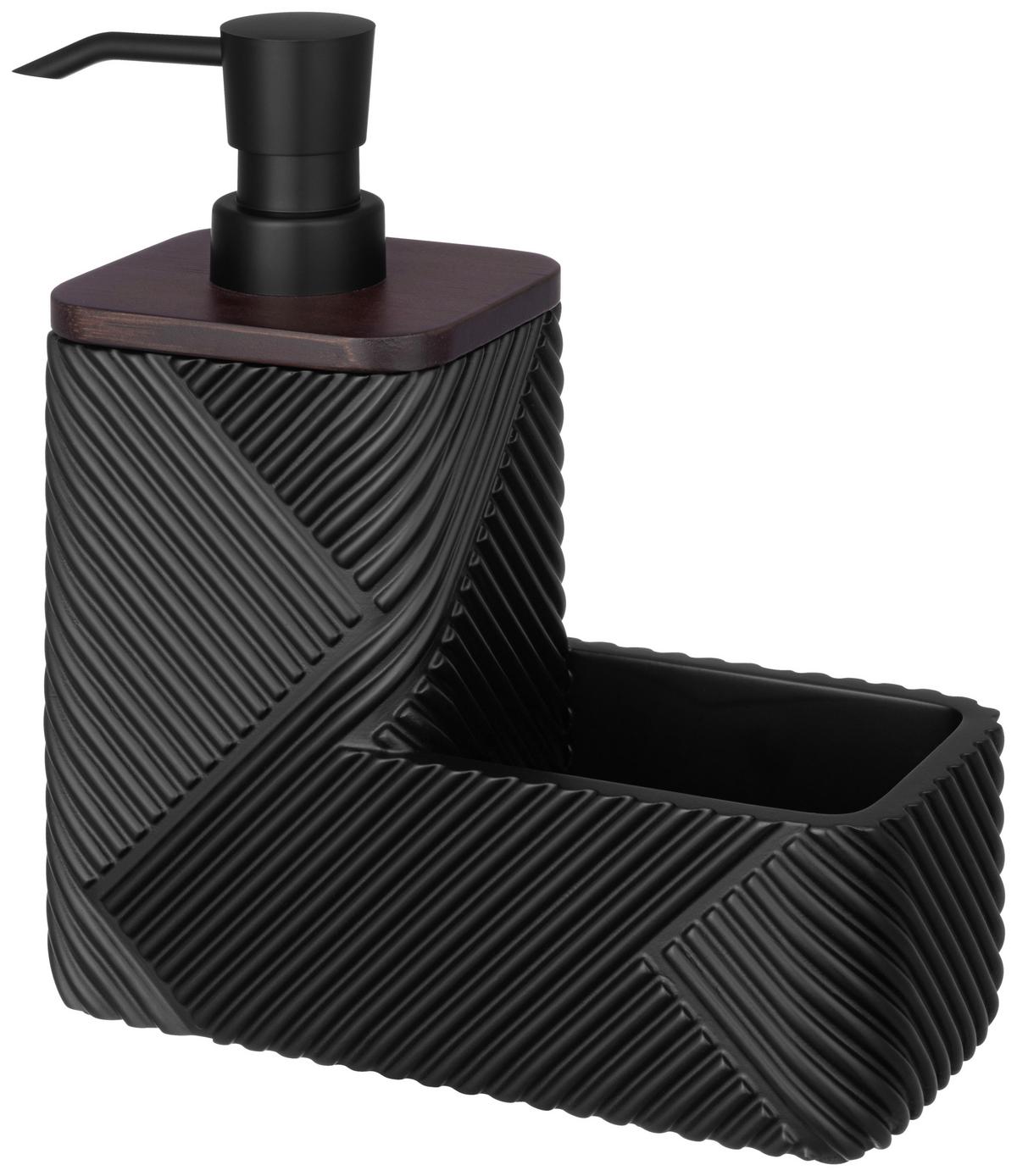 Spülmittelspender Arben - Dunkelbraun/Schwarz, KONVENTIONELL, Naturmaterialien/Kunststoff (17/7,5/18cm) - Luca Bessoni
