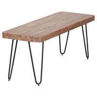 Lavice z masivního dřeva Bagli š: 120 cm - černá/barvy akácie, Moderní, kov/dřevo (120/45/40cm) - MID.YOU