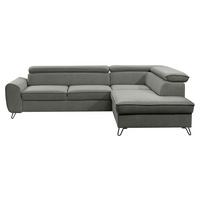 Rohová sedačka IDYLLA, pravá tmavě šedá,úl.prostor,lůžko - černá/tmavě šedá, Design, kov/textil (250/200cm)