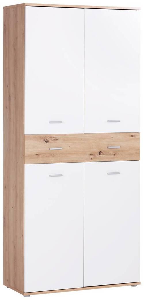 SKRINKA NA TOPÁNKY KÖLN - biela/farba duba, Modern, kompozitné drevo/plast (85/190,8/37,7cm)