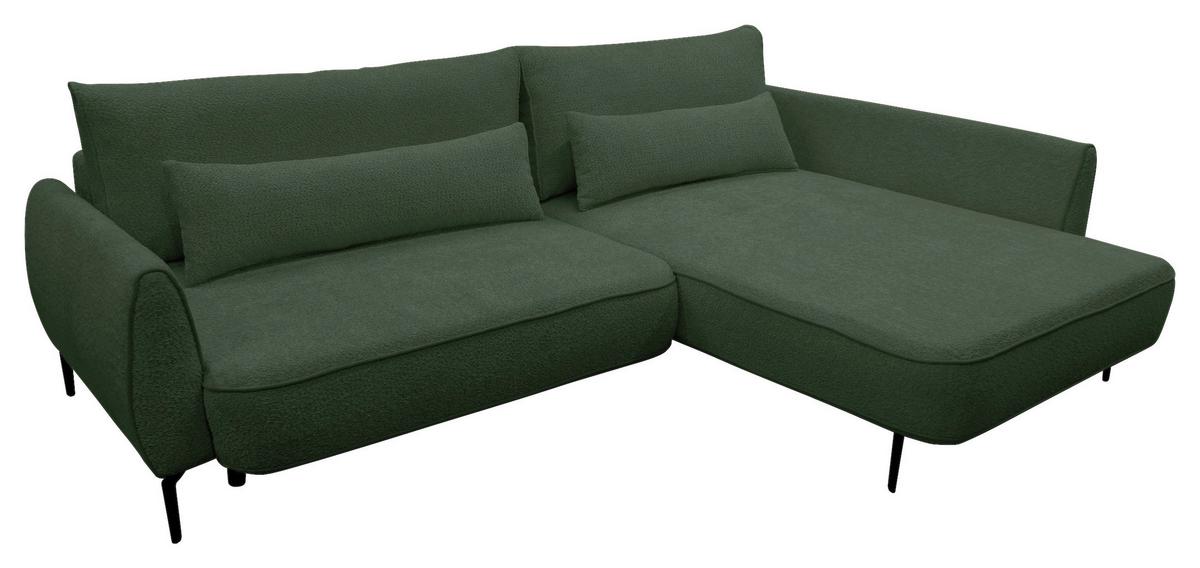 Ecksofa Abriamo Dunkelgrün 273x204 cm - Dunkelgrün/Creme, Design, Textil (273/204cm) - MID.YOU