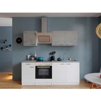 Küchenblock Malia Küchenblock 210 Cm - Graphitfarben/Weiß, Basics, Holzwerkstoff (210cm) - Respekta