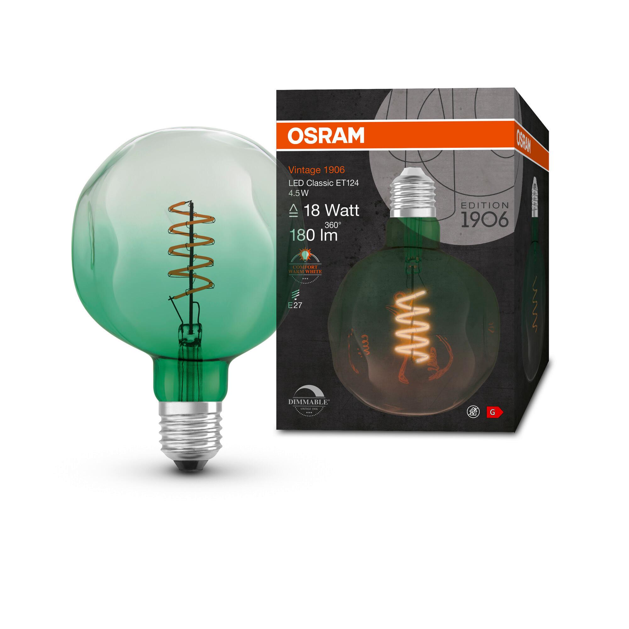 LED-Leuchtmittel Vintage 1906 Led Dim18 4.5w/16 - Grün, Basics, Glas (12,5/17,6cm) - Ledvance