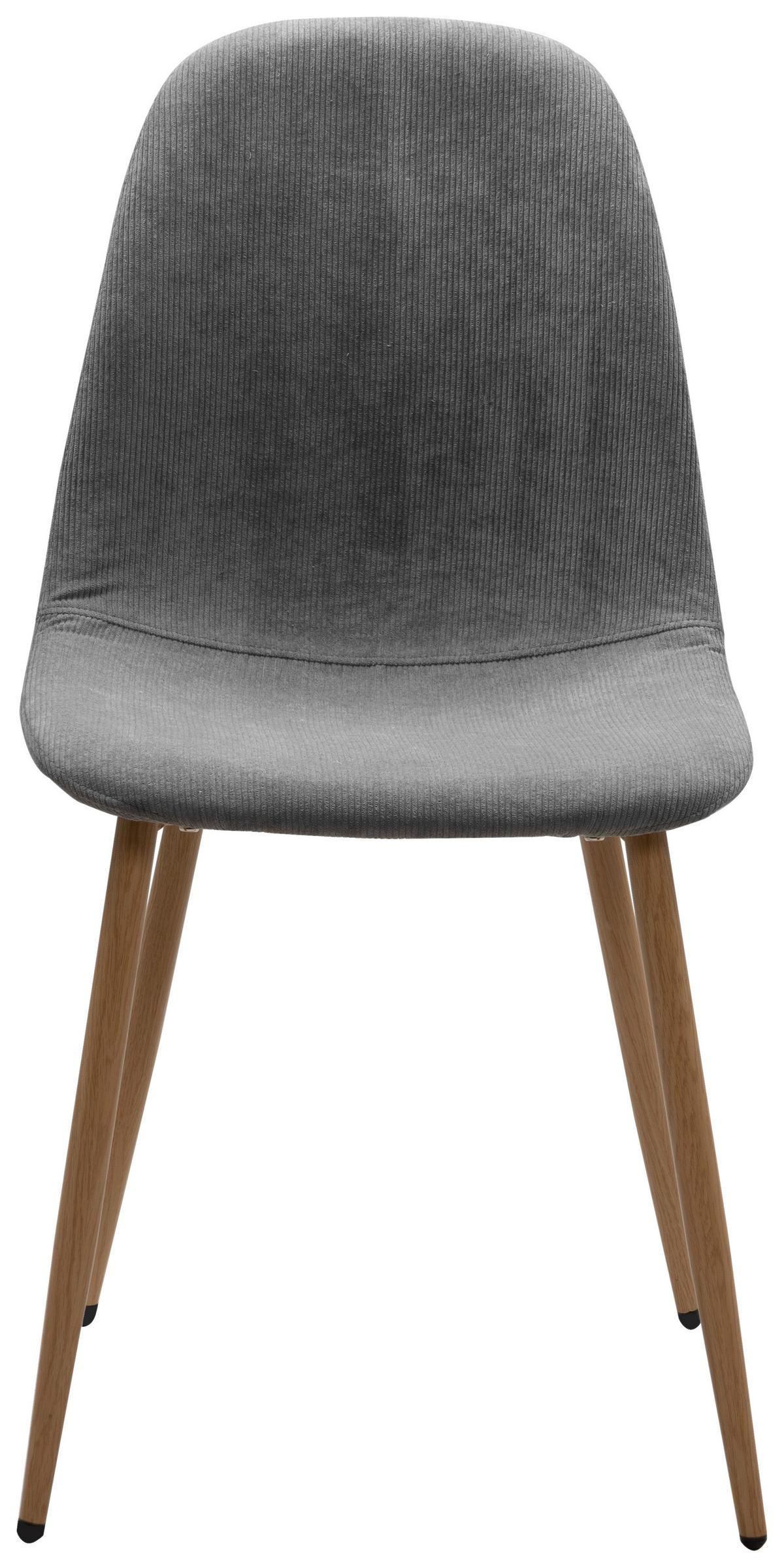 Esszimmerstuhl Anya 70a Grau Gepolstert - Eichefarben/Grau, KONVENTIONELL, Textil/Metall (43/83/50cm) - MID.YOU