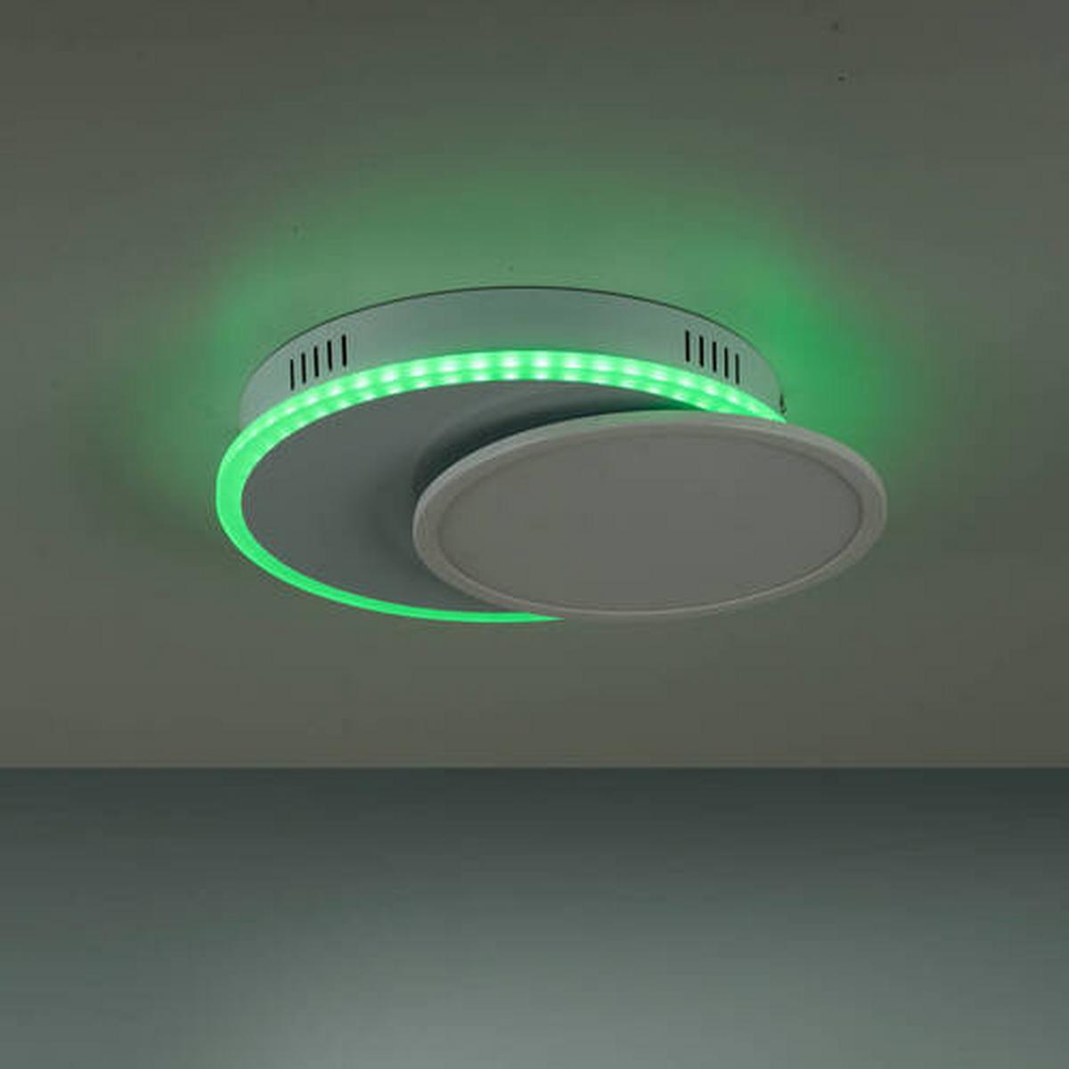 LED-Deckenleuchte Arenda L: 45 cm dimmbar mit Farbwechsler - Weiß, Design, Kunststoff/Metall (45/33/7,5cm)