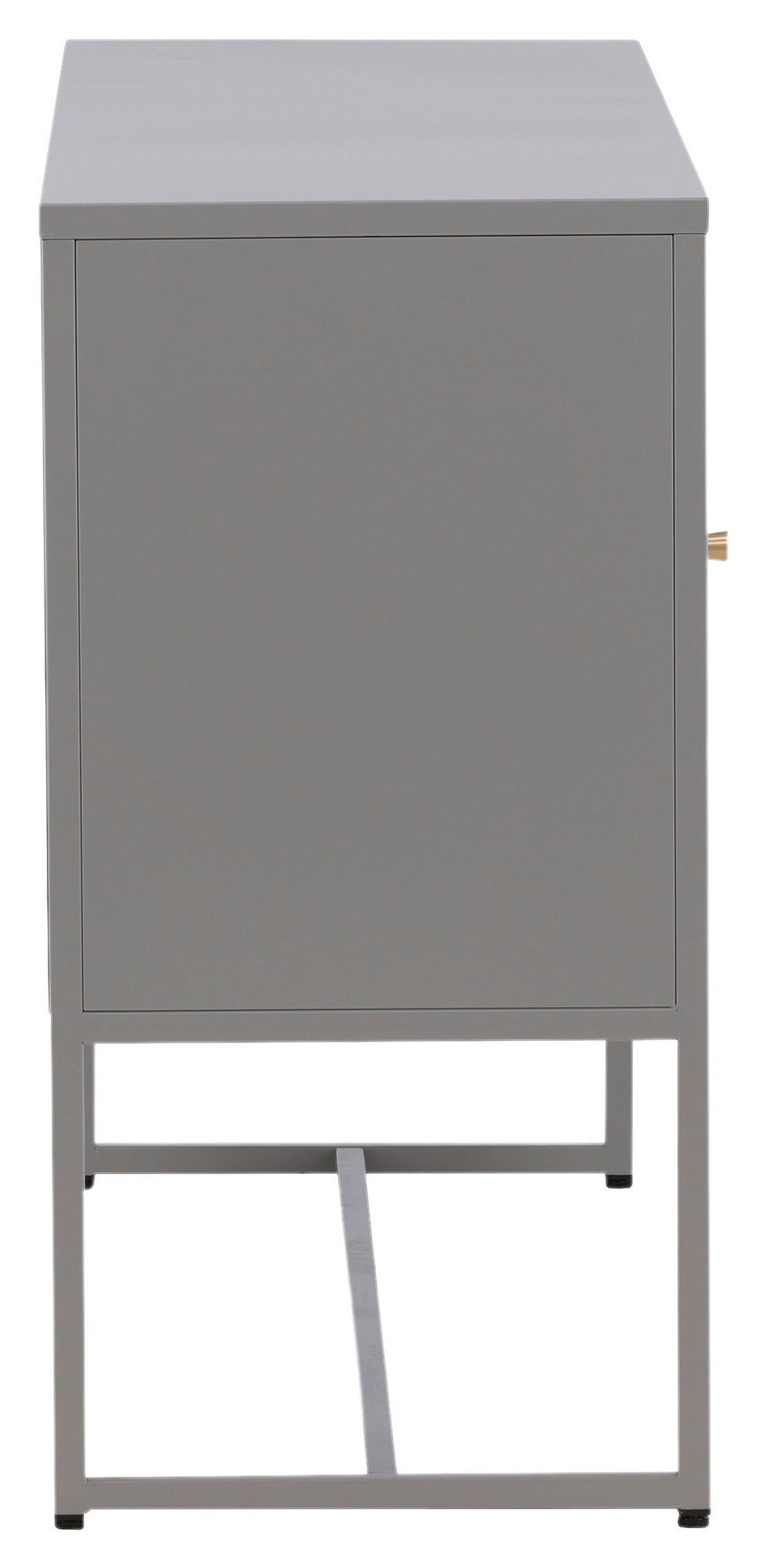 Sideboard Malla - Hellgrau, Design, Metall (120/80/40cm) - Livetastic