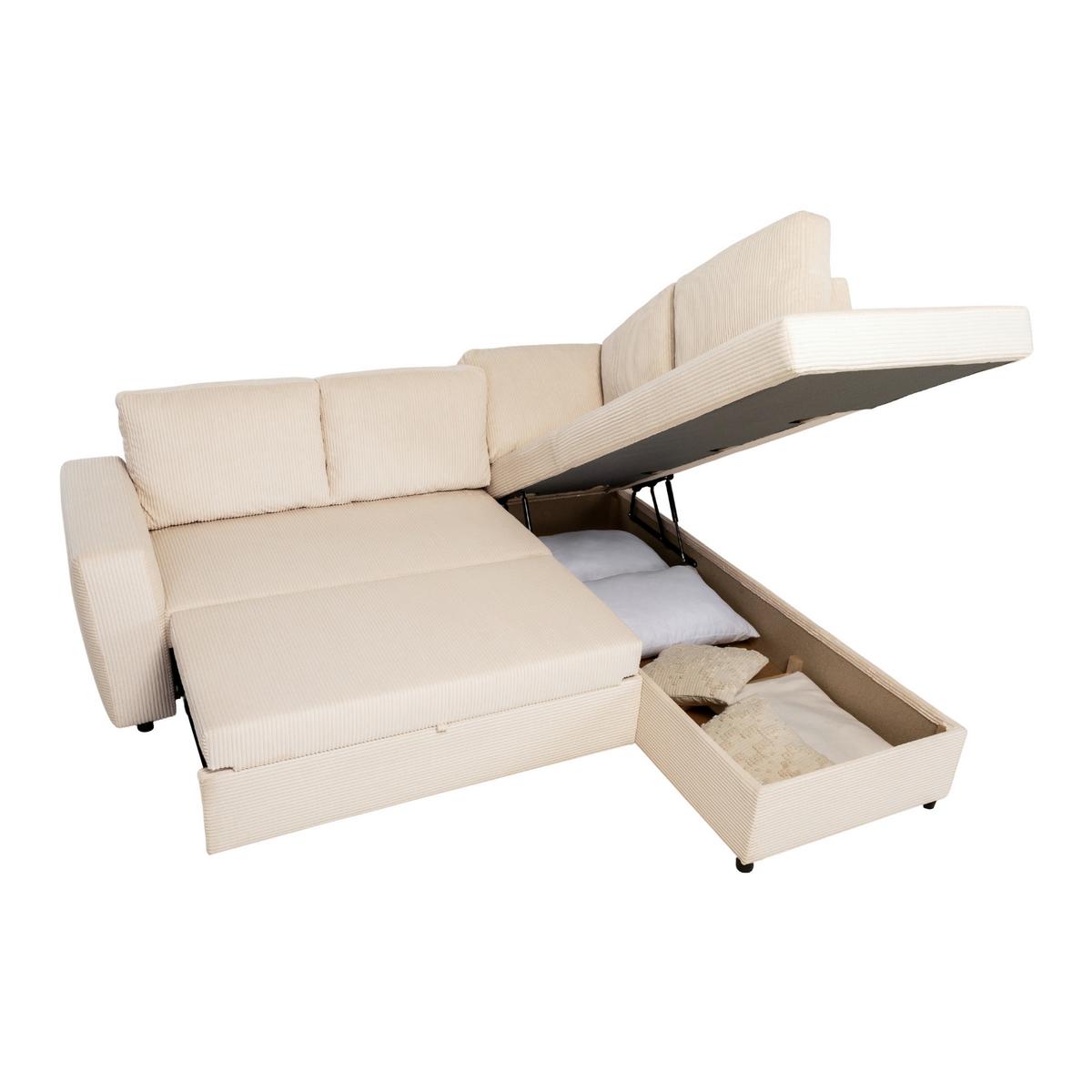 Ecksofa mit Schlaffunktion Toullouse perlmutt, 224x206cm - Perlmutt/Schwarz, Trend, Holz/Holzwerkstoff (224/206cm)