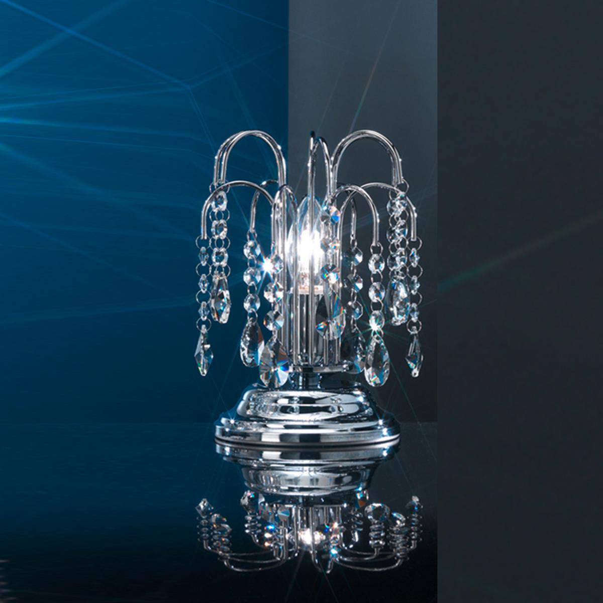 Kristall-tischleuchte 4698/l - Chromfarben, KONVENTIONELL, Glas/Metall (16/23cm)