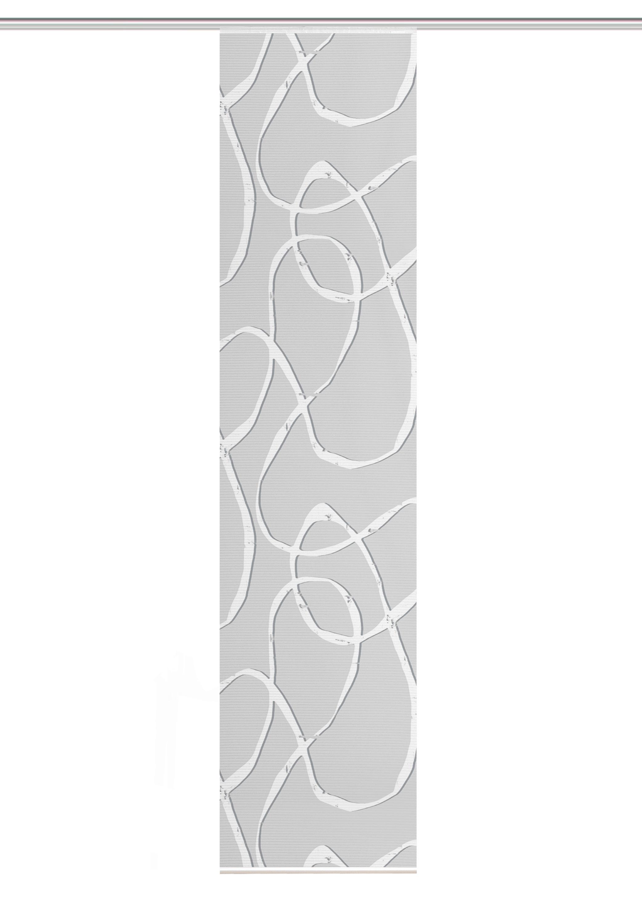 Flächenvorhang Ophelia - Hellgrau, KONVENTIONELL, Textil (60/260cm)