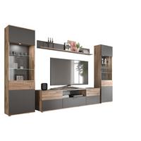 Wohnwand Basalt Grau Nachbildung,324 cm - Glas/Holzwerkstoff (324/200/47cm) - MID.YOU