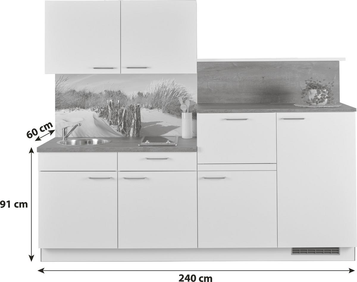 Küchenblock Win - Eichefarben/Creme, Basics, Holzwerkstoff (240cm) - Express