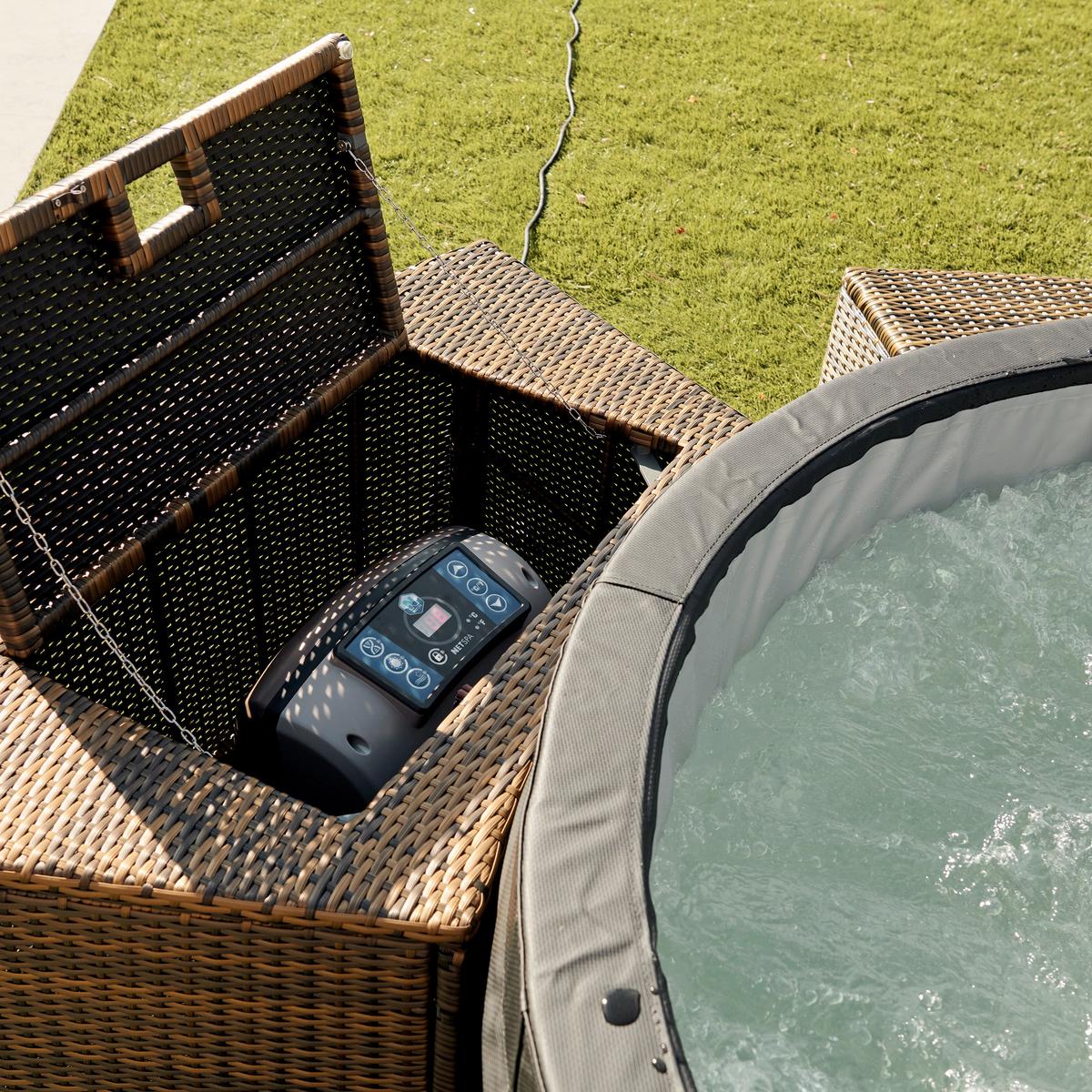 Whirlpool Metall Netspa Vita Ø 156 x H: 70 cm - Schwarz, Basics, Kunststoff/Metall (156/70cm)