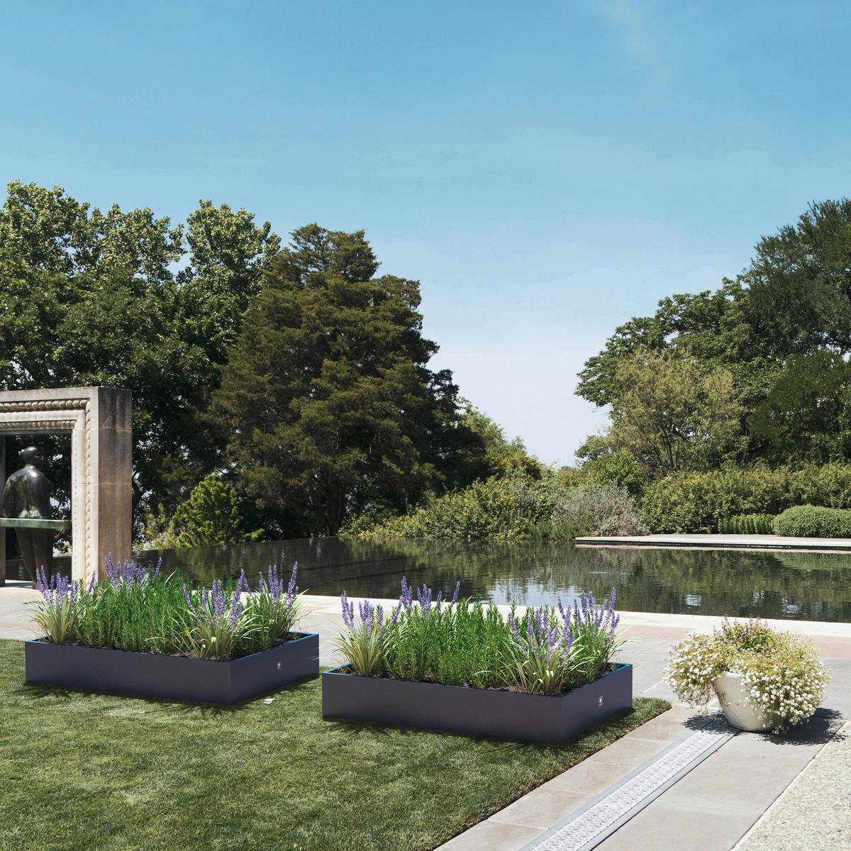 Hochbeet Pflanzkasten 150x100x25 - Anthrazit, Basics, Metall (100/25/150cm)