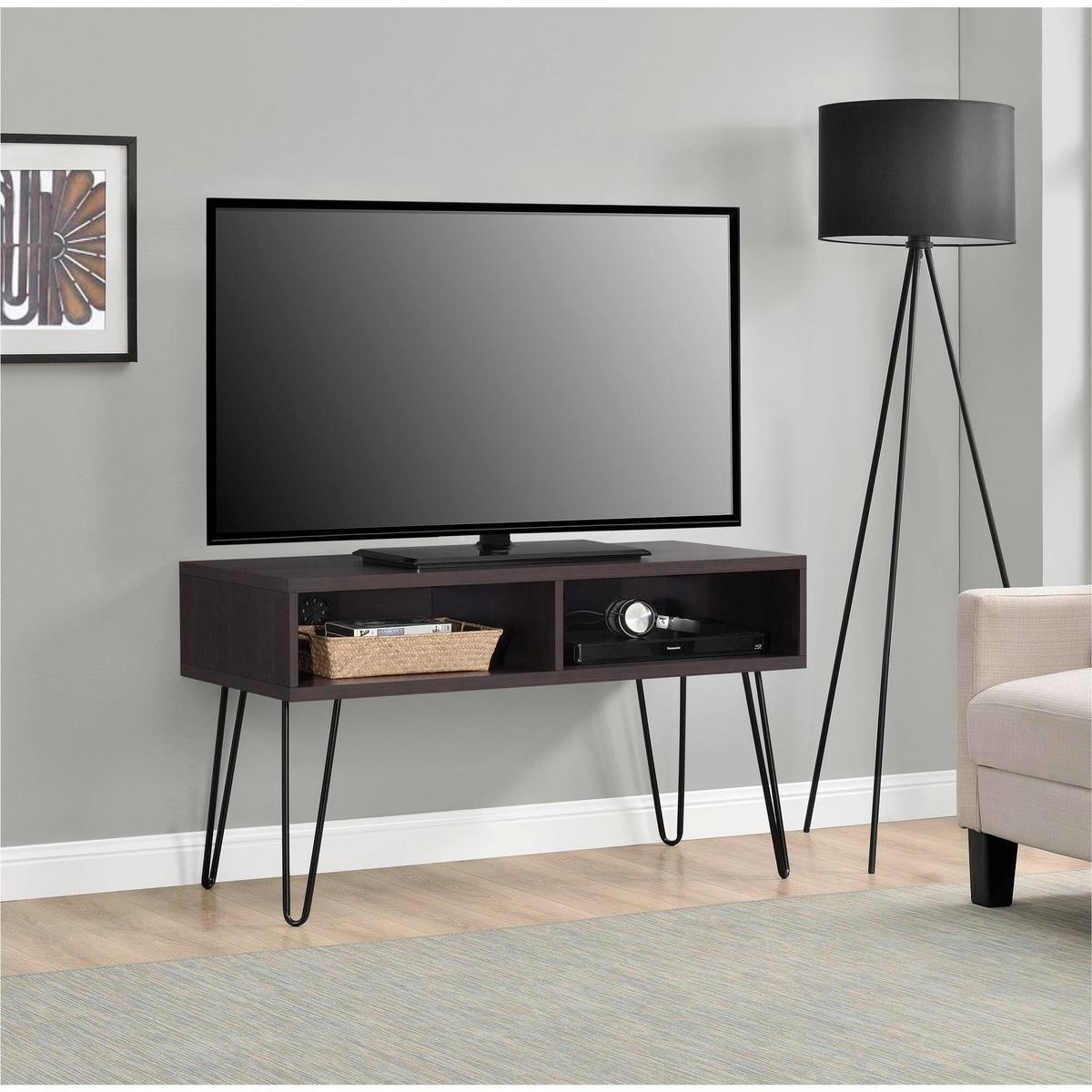 TV-Element Owen Braun B: 107 cm - Schwarz/Braun, Design, Holzwerkstoff/Metall (107/63/50cm) - MID.YOU