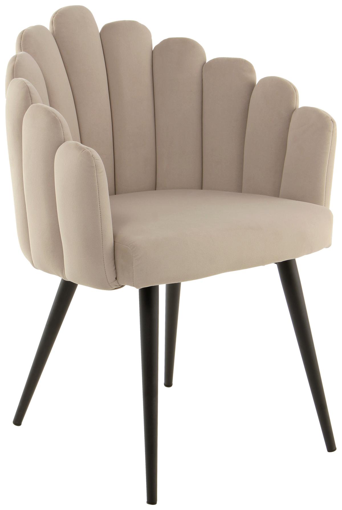 STOLIČKA S PODRÚČKAMI JEANE - čierna/béžová, Modern, kov/textil (61/85/58cm) - MID.YOU