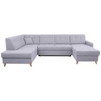 Sedacia súprava LARS U, ľavá, sivá - sivá/jadrový buk, Modern, drevo/textil (187/299/161cm)