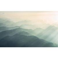 Vliestapete Hazy Hills - Blau/Gelb, Basics (400/250cm) - Komar