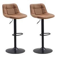 Barhocker-Set Ezra - Cognac/Schwarz, LIFESTYLE, Textil/Metall (49/87/43cm) - MID.YOU