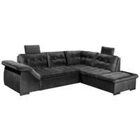 Ecksofa Estrella Schwarz S: 283x217 cm - Schwarz, KONVENTIONELL, Textil (283/217cm) - MID.YOU